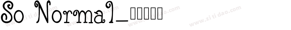 So Normal字体转换